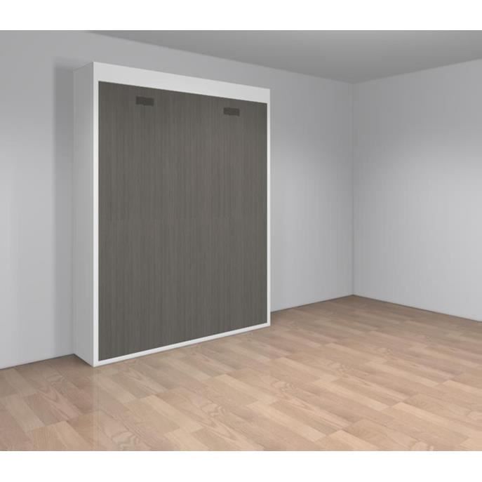 Teo Armoire Lit Escamotable 140 Cm Gris Vintage Achat Vente