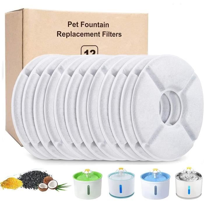 WAIZHIUA Lot de 12 Filtre Fontaine Eau Chat, à Fleur Filtres pour Remplacement Chat Chien avec
