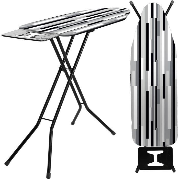 Ironing Board KADAX Table à Repasser Pliable 120x38 Cm Avec Housse Coton - Hauteur Réglable, Pieds Antidérapants, Support Fer (Bleu Foncé