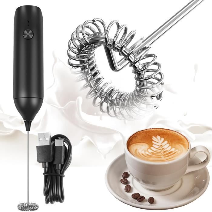 Mousseur à Lait Électrique Portable USB Rechargeable - Mini Batteur Avec 3 Vitesses Et 2 Fouets Pour Lattes, Cappuccinos Et Œufs Parfaits