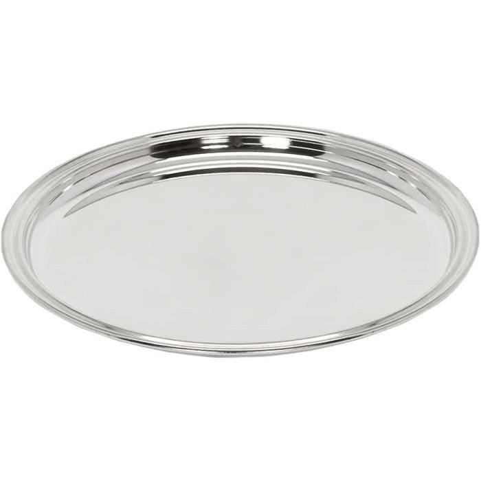 Verzilverd koffieservies / theeservies op een rond dienblad - Tea