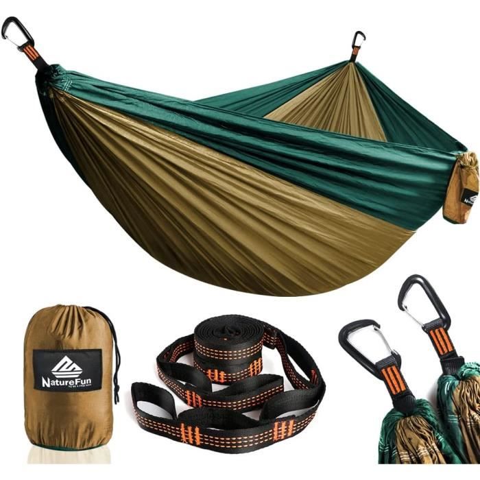 NATUREFUN Hamac Camping Voyage Ultra léger Capacité de Chargement de 300kg, (300 x 200 cm) resprant, Nylon Parachute séchage Ra4
