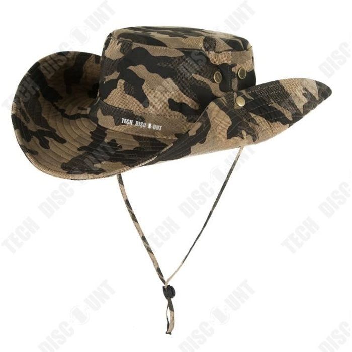Bob Militaire Camouflage Gris Et Noir - Taille Unique, Unisexe, Style Hip-hop - Avec étiquettes