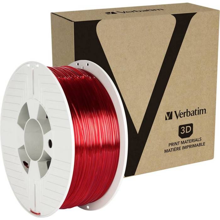 Filament Verbatim 55054 PETG 1.75 mm 1 kg rouge (transparent) 1 pc(s)