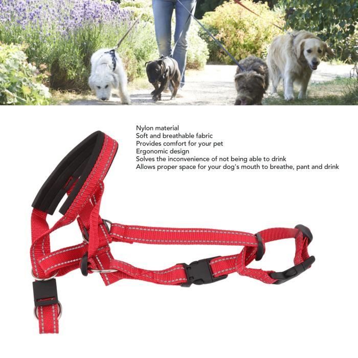 Meilleurs prix pour Muselière de Sécurité pour Chien Anti Aboiement Morsure Réglable Nylon (Rouge XL) Bon qualité
