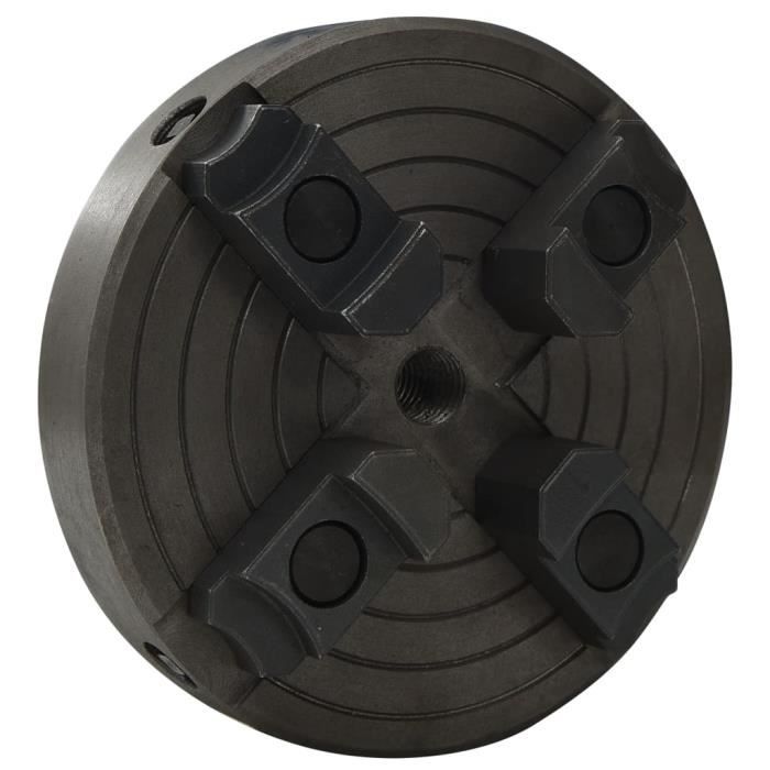 Mandrin à bois - VIDAXL - 4 mâchoires - Acier noir - 150x63 mm - Filaire