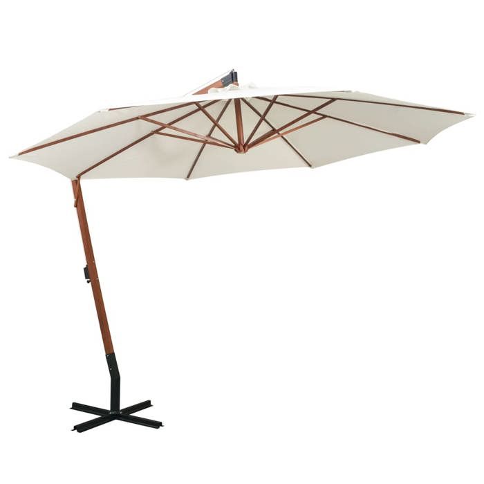 vidaXL Parasol 350 cm Poteau de bois