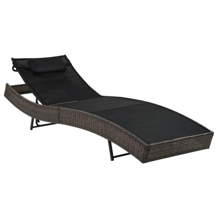 vidaXL Chaise longue en résine tressée - vue 2