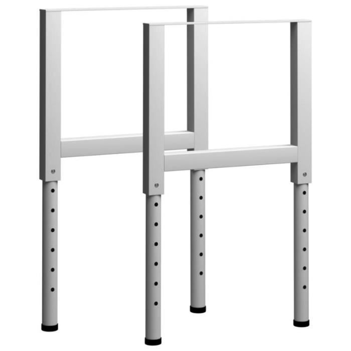 vidaXL Werkbankframes verstelbaar 2 st 55x(69-95,5) cm metaal zwart vidaXL Werkbankframes verstelbaar 2 st 55x(69-95,5) cm metaal zwart