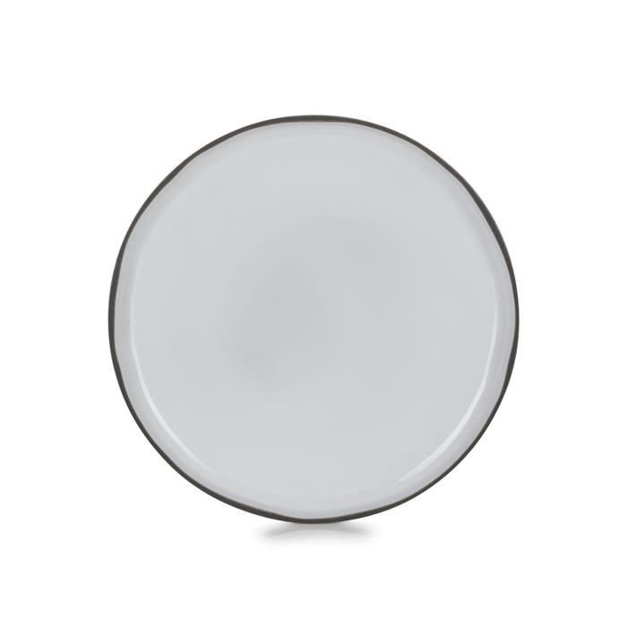 HwaGui Lot De 4 Assiettes Plates En Céramique 20.5 Cm – Dessert, Salade, Petit-déjeuner – Porcelaine Résistante