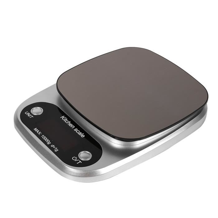 Balance De Cuisine Numérique Précise 10 Kg - Écran LCD, Tare, 1g, Verre Noir Tactile Letron