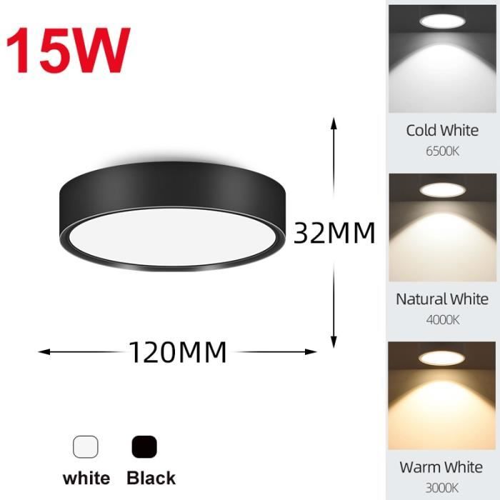SPOTS,Round 15W-Warm White 3000k-WHITE--Led Downlights 220V LED ...