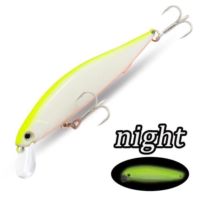 Leurre Pêche Flash Minnow 110mm 17.8g - Jerkbait Lumineux Suspending Pour Bar, Brochet - 2