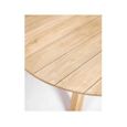 Table extérieure ronde Teresinha 120 cm - LF SALON - Bois teck - Blanc - Meuble de jardin-1