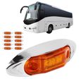 HURRISE Lumière LED de camion 10pcs Feu de Gabarit Latéral 3LED Lampe Piranha Antipoussière Étanche pour Camion Remorque(Ambre )-1
