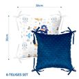 Tour de lit bebe garçon 6 oreillers: 30 x 30 x 12 cm - 6 Pièces Coussin de Protection Bleu-1