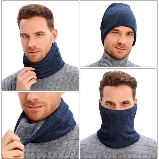 NovForth Ensemble Bonnet + Cache-cou Polaire - Chaud Et Confortable Pour Ski, Vélo, Randonnée Hiver