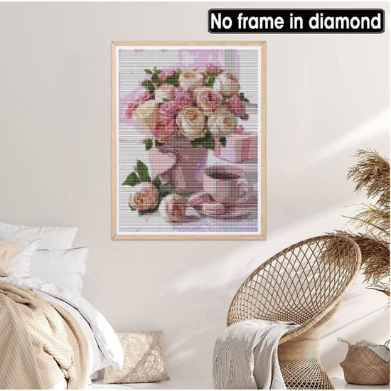 GDYEEH 5D Jardin de Monet Peinture Diamant Painting Kit, DIY Fleurs Art du Diamant Complet Kits