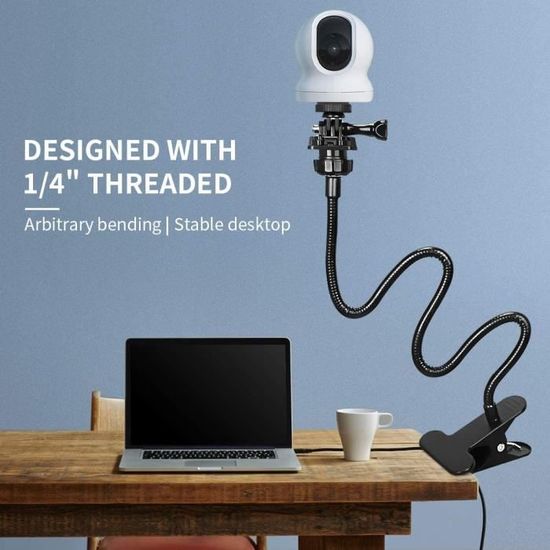 Support de Webcam avec vis universelles de 1-4 po flexible de support de  col de cygne de lit de bureau 360 - Cdiscount Informatique