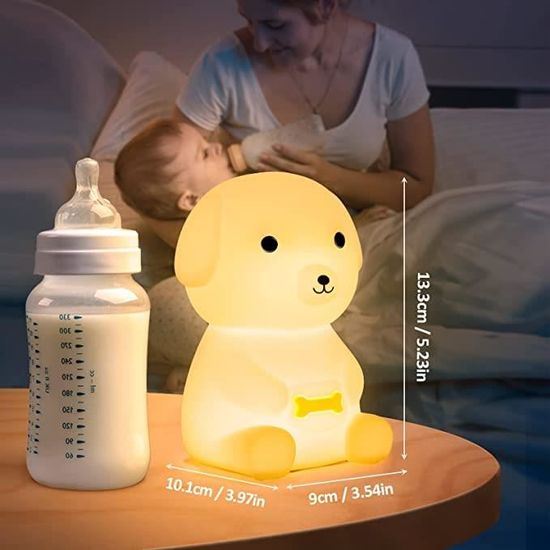 Veilleuse Bébé Raton Laveur QUIGO - Lampe Silicone Tactile Rechargeable USB LED - Cadeau Enfant Garçon Fille - Lumière Douce Et Minuterie