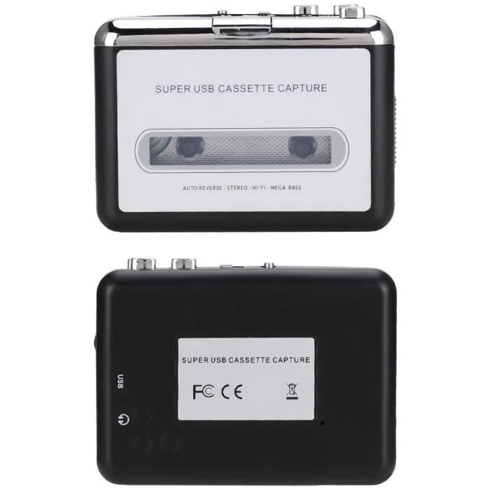 Lecteur de cassette, Plug and Play portable, convertisseur de capture de  bande USB stéréo vers MP3, lecteur de cassette USB, pour