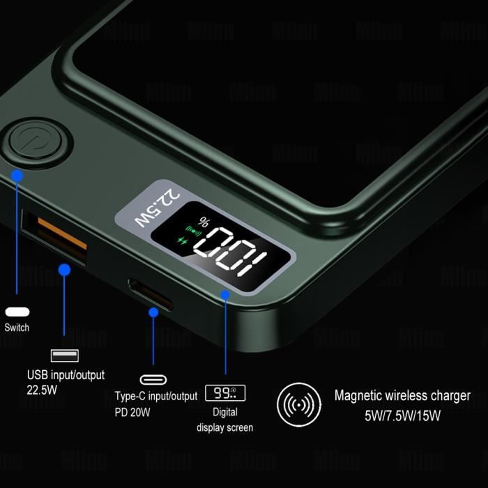 Mini Batterie Externe 4500mAh 20W Portable Batterie Externe Chargeur Power  Bank Compatible pour iPhone 14 Pro Max/14/12/11/XS/X/8/7 - Cdiscount  Téléphonie