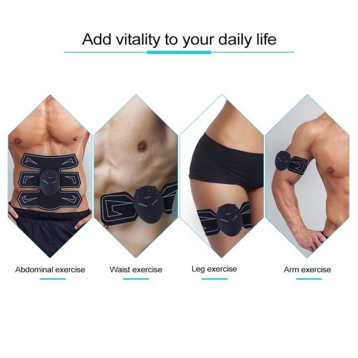 Jarper Stimulateur Musculaire ABS – Appareil EMS Rechargeable Pour Abdos, Bras, Cuisses & Fessiers – 6 Modes Et 10 Niveaux D’Intensité – Fitness à Domicile