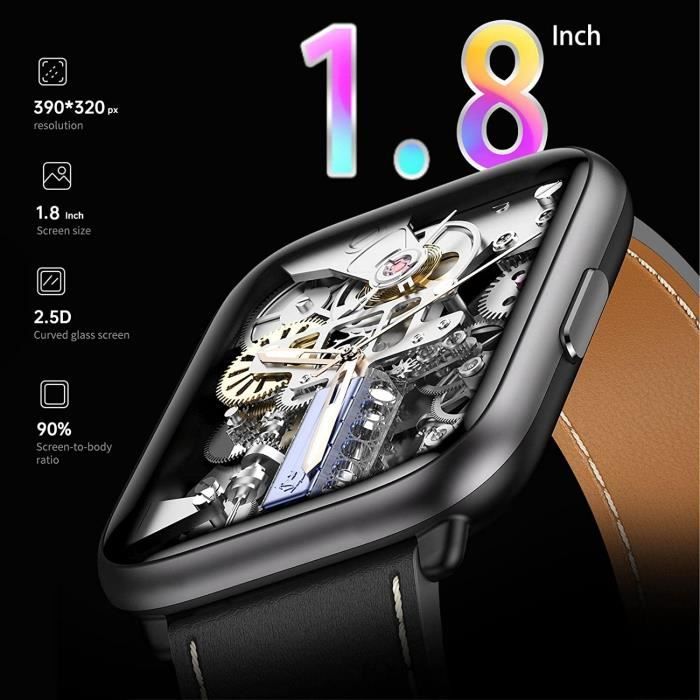 TESOFIT Montre Connectée Femme Homme, 1.3 Écran Toujours Activé AMOLED 50  Jours d'Autonomie 5ATM Étanche Appel SMS, Fitness Tracker 70 Modes Sport  Suivi du Sommeil Fréquence Cardiaque Calories : : High-Tech