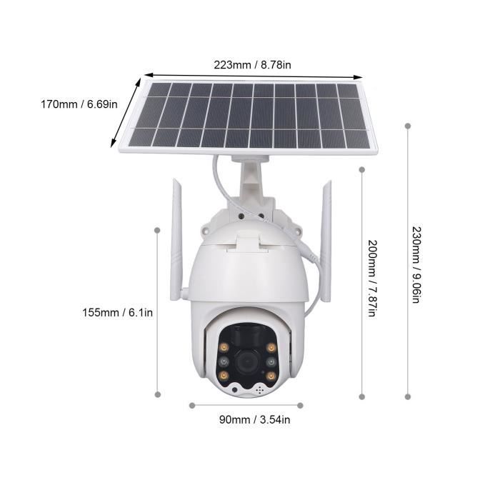 AUN Caméra extérieure sans fil Caméra de sécurité à énergie solaire 3MP ...