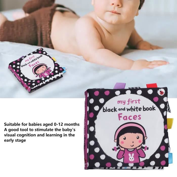 Livre en tissu coloré pour bébé - Stimulation visuelle