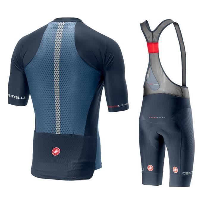 MILOTO Ensemble maillot de cyclisme noir à bretelles pour homme à