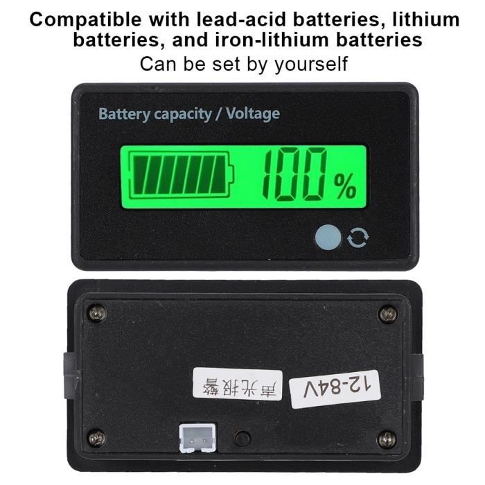2pcs Moniteur de Capacité de Batterie 12V Indicateur de Tension