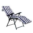 Lot de 2 chaise longue bain de soleil adjustable pliable transat lit de jardin en acier bleu + blanc 12-2