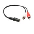 HY 3,5 mm stéréo 1-8 femelle à 2 RCA mâle Jack Adaptateur AUX Audio Splitter Cable - HYBHY1230A4868-2