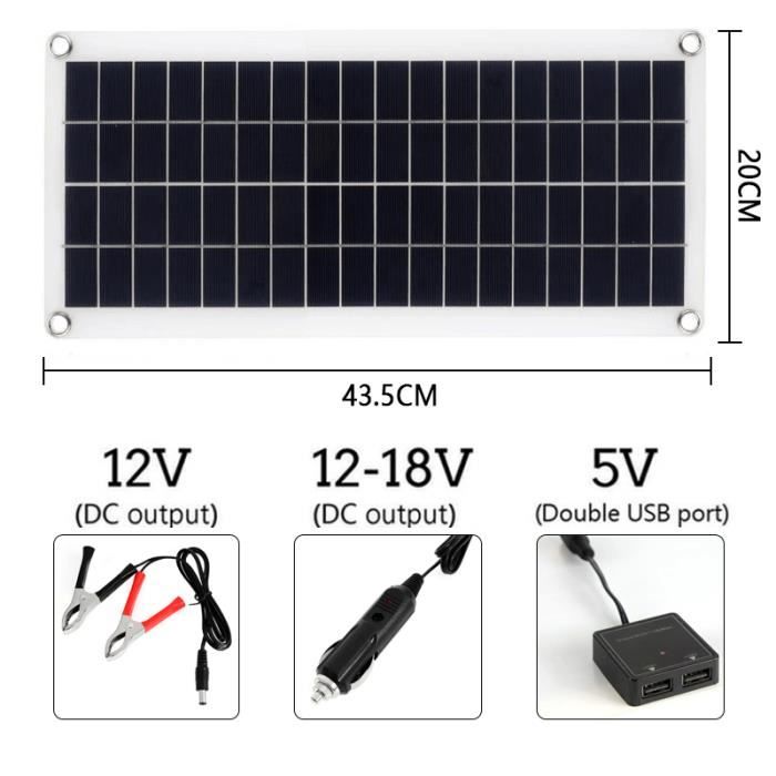 Avec contrôleur 50A-Kit de panneau solaire portable avec