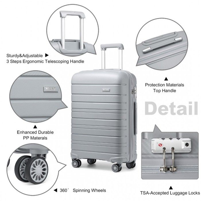 Kono Valise de Voyage à roulettes Pivotantes, 55cm Bagage à main cabine