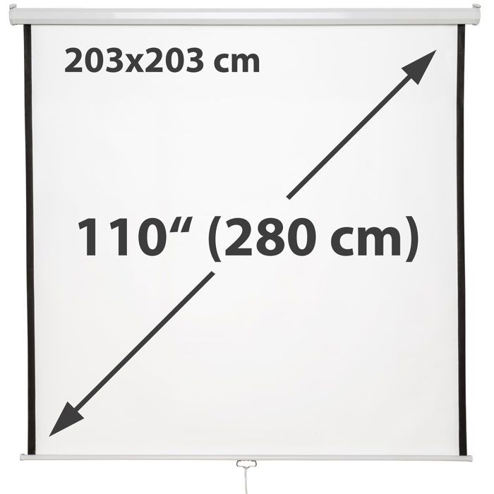 TECTAKE Écran de Projection pour Vidéoprojecteur Enroulable 110"/ 280