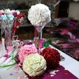 Boule de fleur décoration table de mariage BL20 BLANC-3