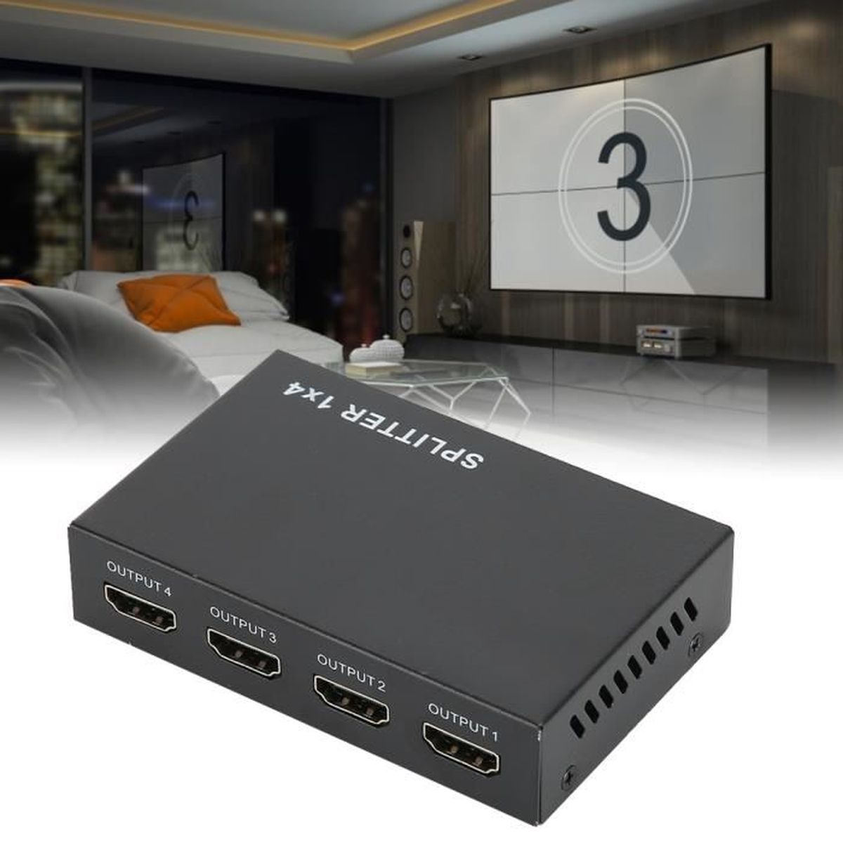 Hdmi Switch Répartiteur HDMI Leloco 3 En 1 - 4K@60Hz - Compatible PS5/Xbox/TV Hdmi Ps5