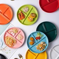 Assiette Compartimentée 3 Sections En Céramique Blanche – Adulte & Enfant Micro-ondes & Lave-vaisselle