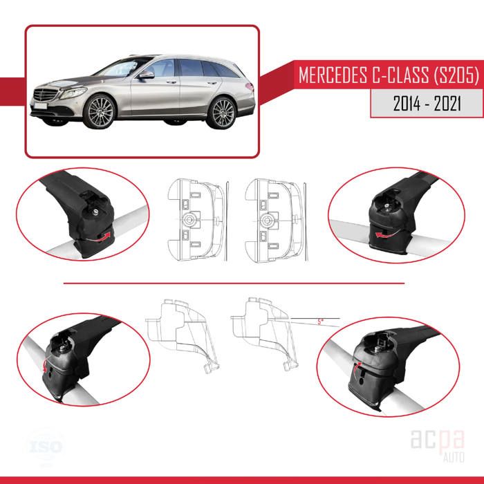 Barres De Toit Transversales Pour Mercedes Classe C W204 (2007-2013) - Marque Turtle