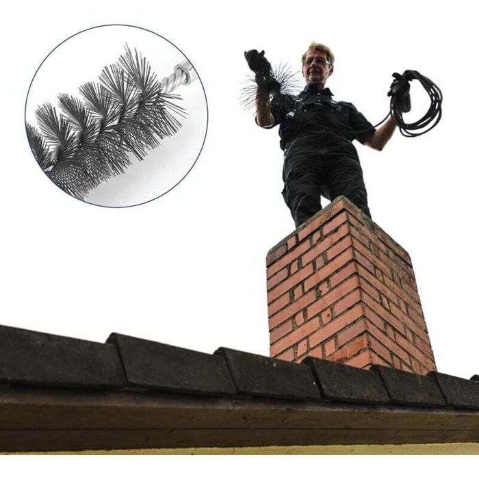 Kit de ramonage pour cheminée - PZCC - Lot de 4 brosses - Diamètres 30 ...