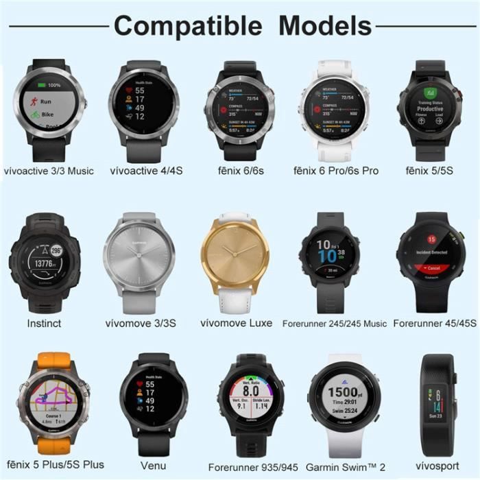 C ble de Chargeur Compatible avec Garmin Forerunner 55 Forerunner