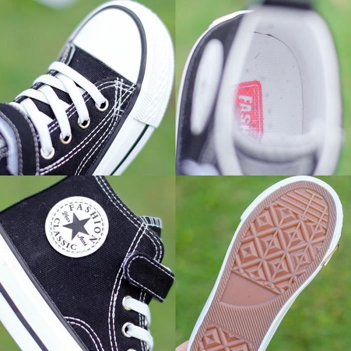 Baskets Toile Mixte Enfant Haute Chaussures Leger Respirante Antiderapant Avec Velcro Pour Garcon et Fille