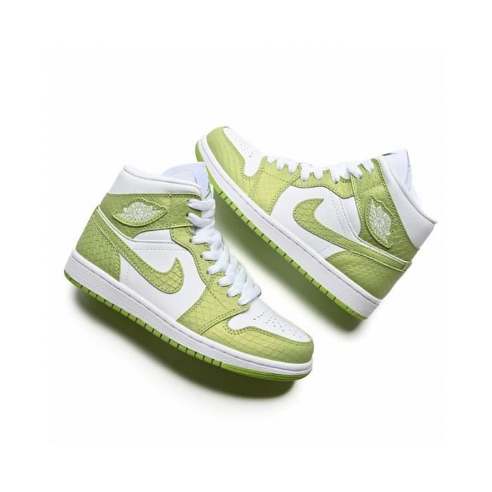 air jordan 1 mid trainers white hot punch black neptune green barely volt