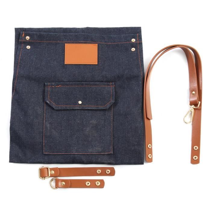 Tablier Unisexe En Jean Taille M – 100% Coton, Bleu, Lavable Machine !