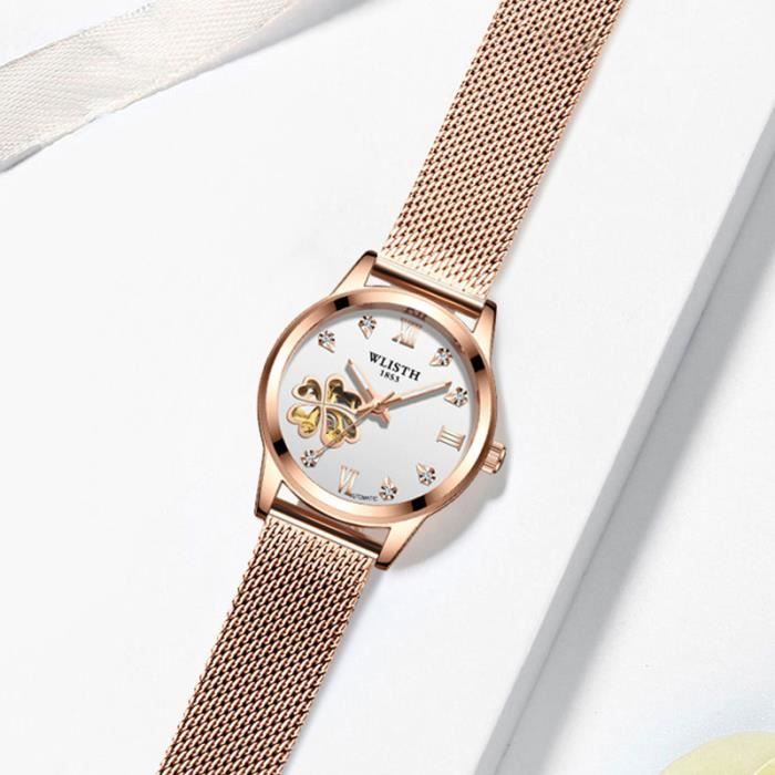 Montre Chilex Pour Femme - Mécanique, Cadran Doré, Bracelet Métal, Occasion