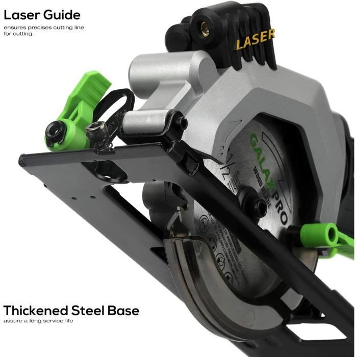 GALAX PRO Mini Scie Circulaire sans Fil avec Guide Laser Lames