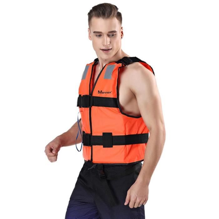 Gilet De Sauvetage Adulte Réglable – Flottabilité Unisexe, Avec Sifflet Et Bandes Réfléchissantes – Pour Kayak, Bateau, Surf