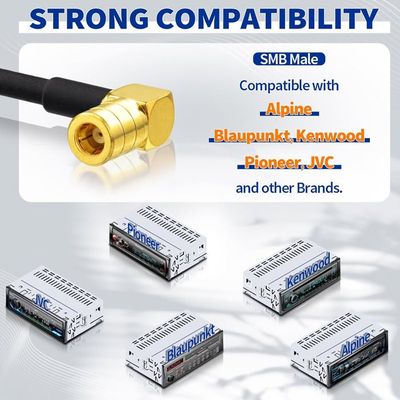 Antenne Autoradio DAB DAB+ Angle Droit SMB Femelle 3M RG174 Câble